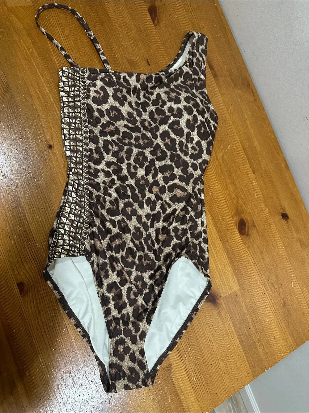 Michael Kors Brown Leopard-Print One-Piece Swimsuit